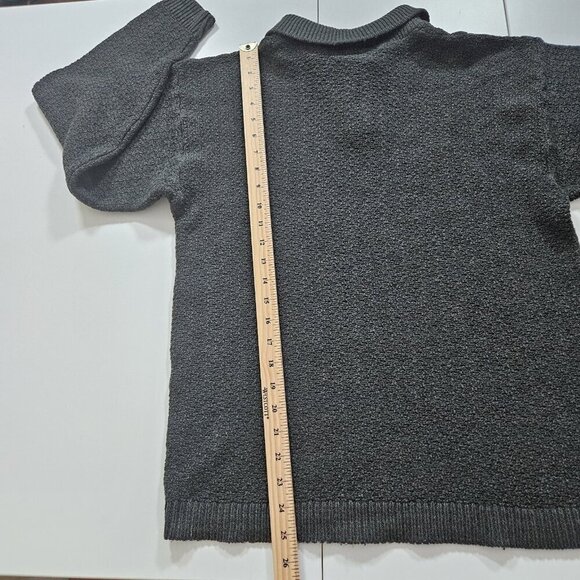 Profilo Sport Sweater Mens M Dark Khaki LS 1/4 Zip Collared Wool Blend Vintage - Picture 7 of 15